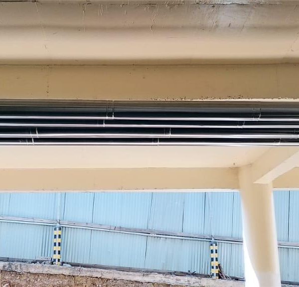 Installation and cladding of stainless steel piping for pre-formed plant.