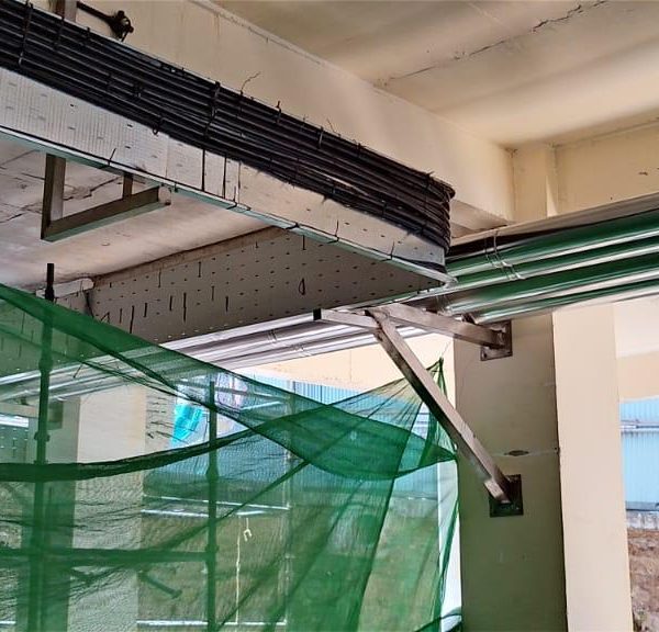 Installation and cladding of stainless steel piping for pre-formed plant.