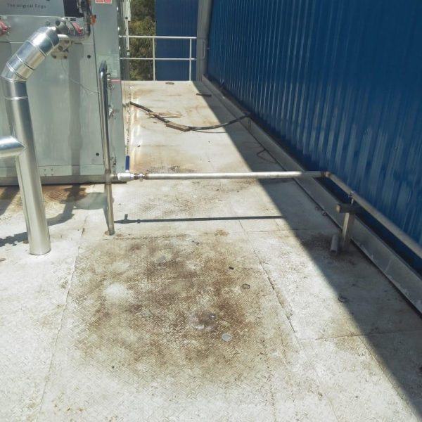 Installation and cladding of stainless steel piping for pre-formed plant.